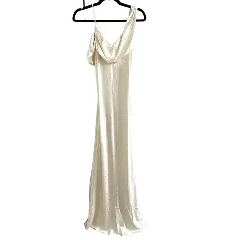Reformation Ronda Silk Dress Ivory - Picture 8 of 13